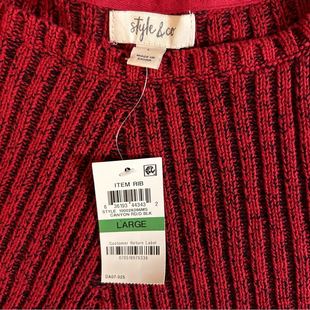 NWT Style & Co. Cable Knit Sweater Red - Picture 12 of 16
